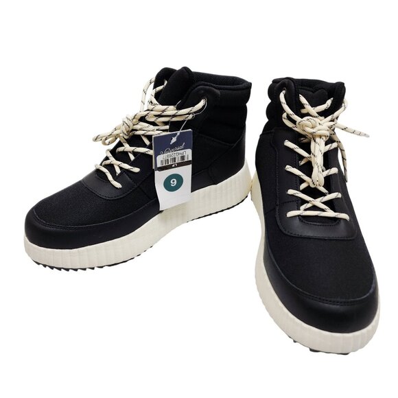 Universal Thread Womens Black HighTop Sneakers Boots 9 Canvas Upper Sole Lace-Up - Picture 6 of 10